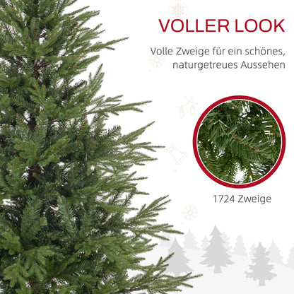 HOMCOM Weihnachtsbaum 150 cm, realistisches Aussehen, Schnellaufbau, inkl. Ständer, feuersicherer Kunststoff