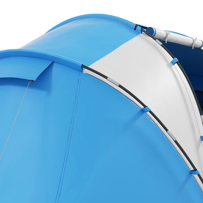 Outsunny Campingzelt für 4-6 Personen leicht, stabil wasserdicht Familienzelt mit Eingang Bodenplane, Zelt mit 2000mm Wassersäule Tunnelzelt Kuppelzelt für Camping Reise Trekking Garten, Blau