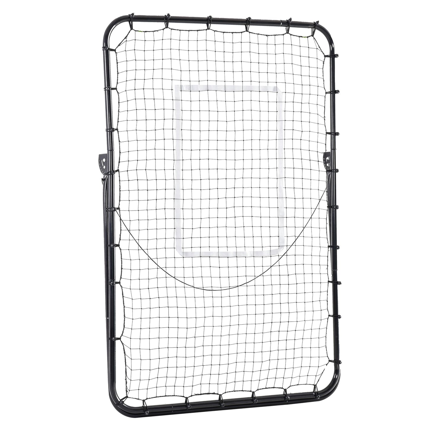 HOMCOM Fussball-Rückprallnetz, verstellbarer Winkel, höhenverstellbar, Rebounder, Kickback, Schwarz