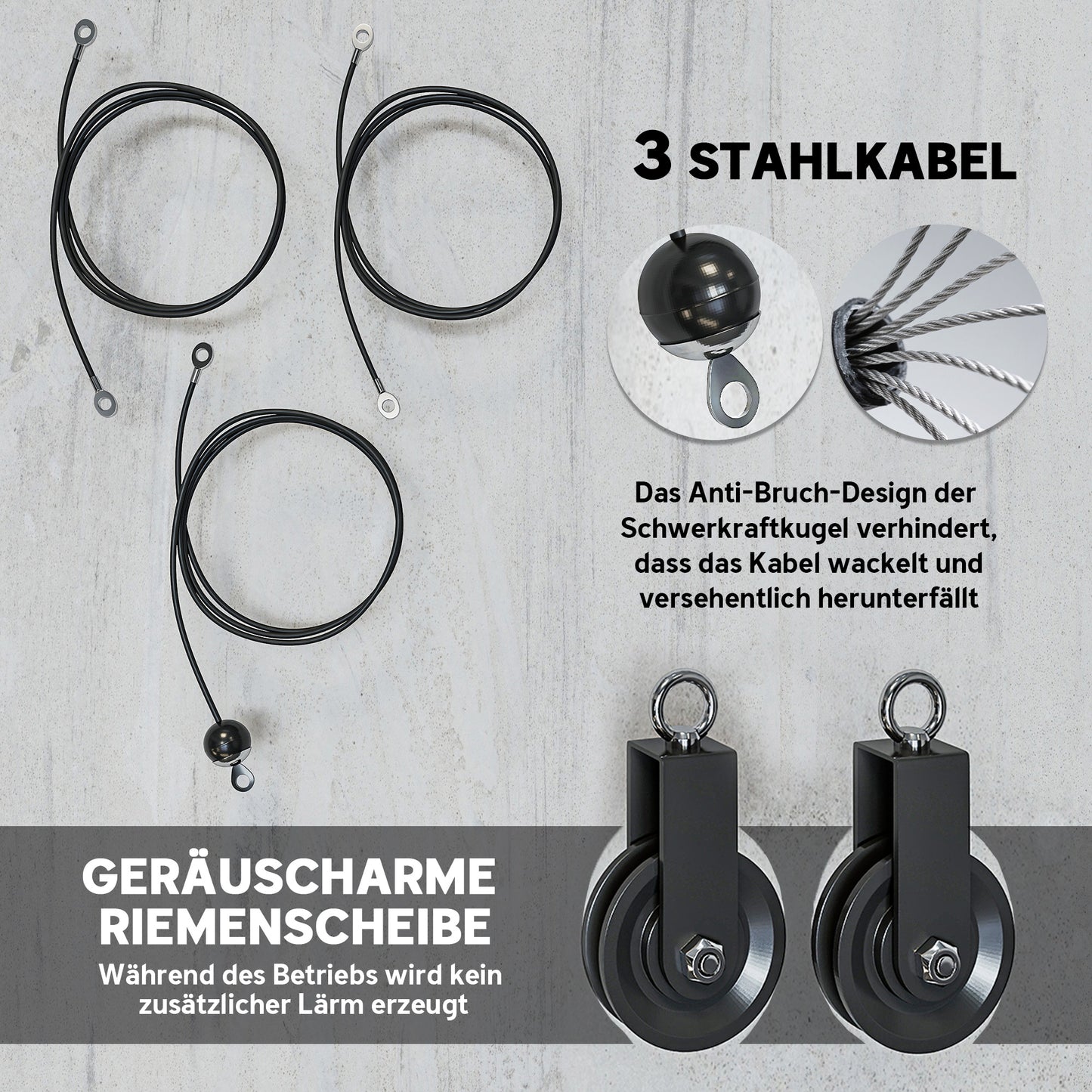 SPORTNOW Fitness Latzug Gym Fitnesssgeräte Kabelzug Pulley System Arm Krafttraining für Zuhause