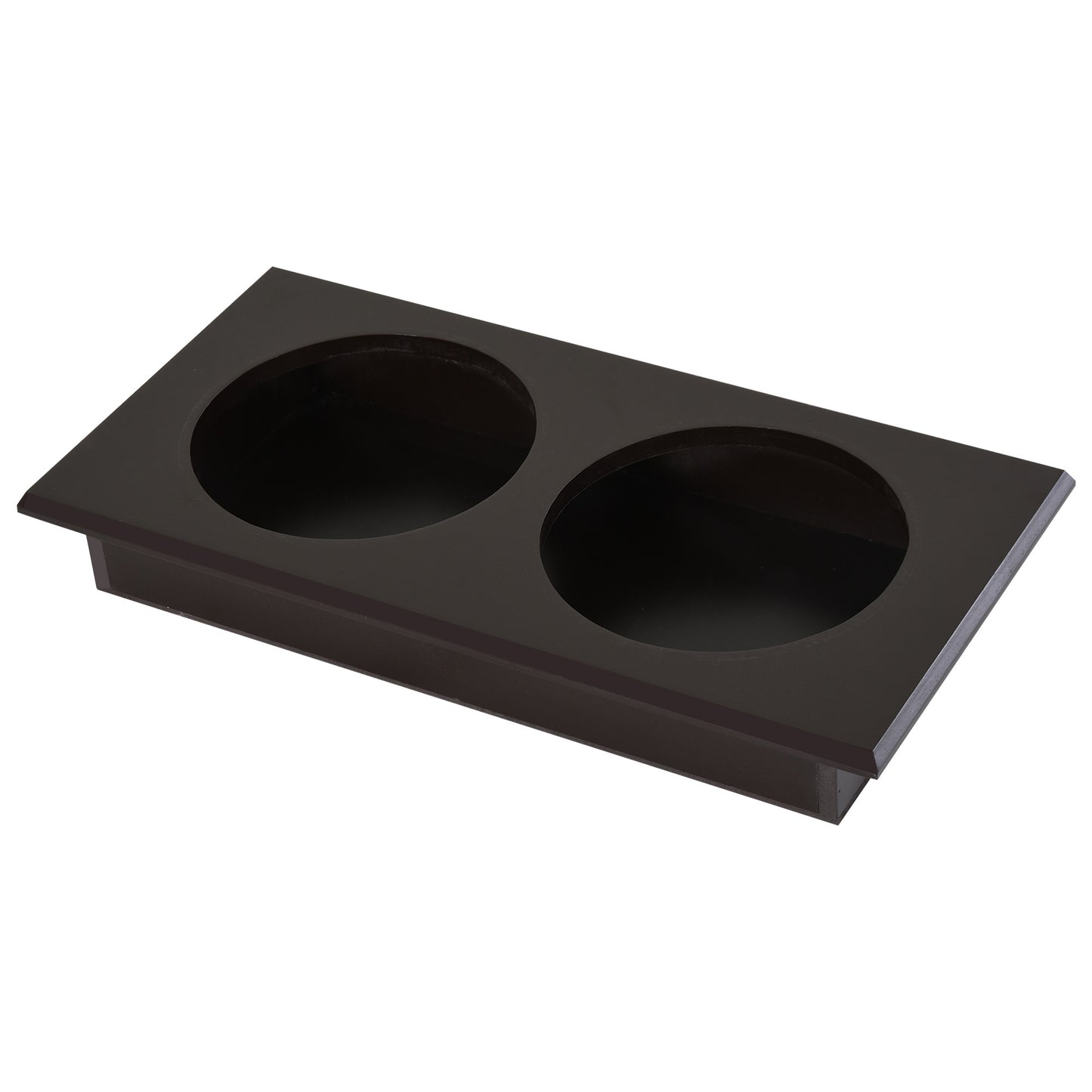 PawHut Futterstation, 2 Fressnäpfe aus Edelstahl, versteckter Stauraum, 60 cm x 30 cm x 41 cm, Schwarz + Silber