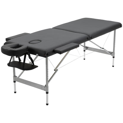 HOMCOM Massageliege klappbar, inkl. Gesichtsöffnung, Armlehnen, Handablagen, Massageliege mobil, 186 cm x 71 cm x 83 cm