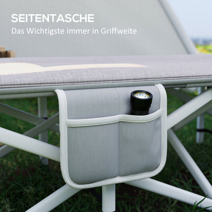 Outsunny Feldbett, Campingbett, klappbar, weich, bis 200 kg, rostfreies Metallgestell, 200x65x42cm, Grau