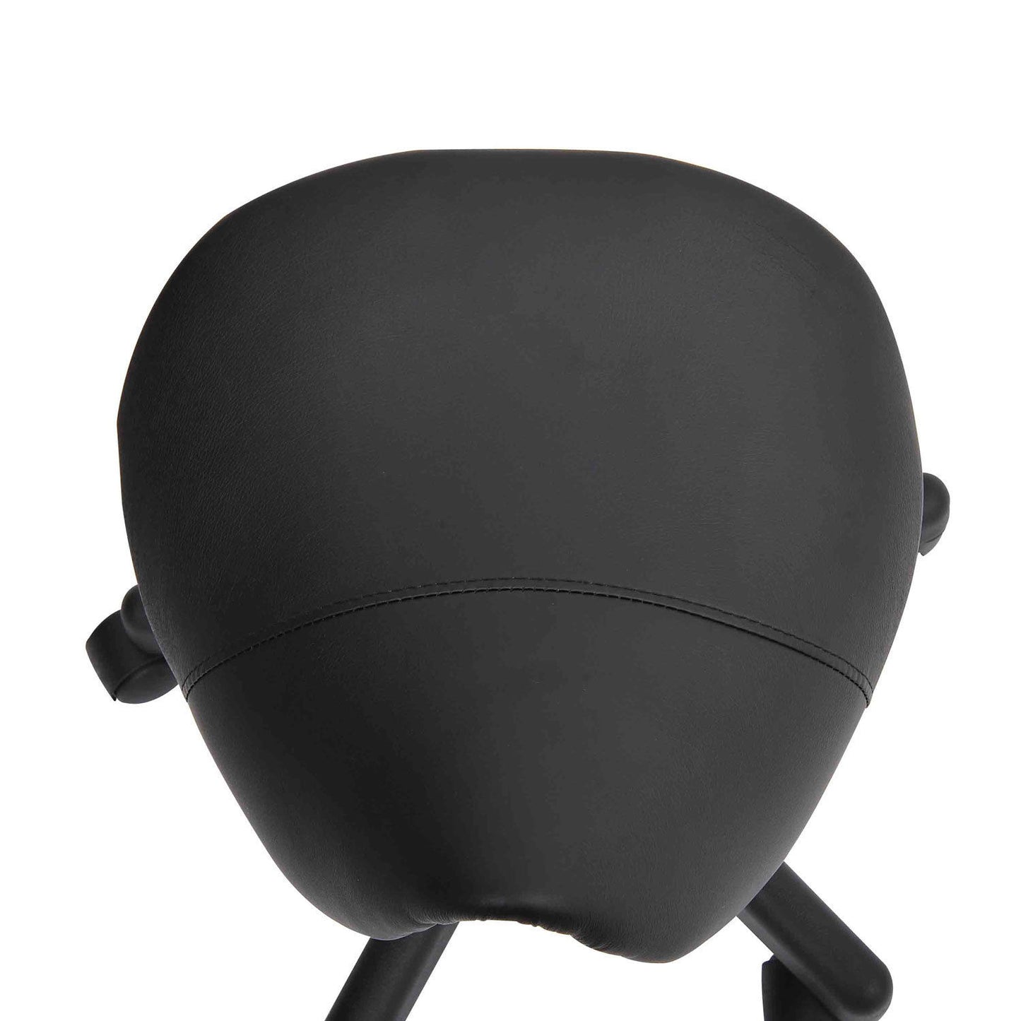 HOMCOM Rollhocker, sattelförmiger Sitz, höhenverstellbar, um 360° drehbar, Kunstleder, schwarz, 35 x 38 x 45-55 cm