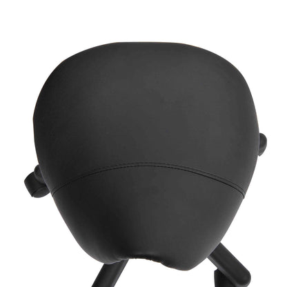 HOMCOM Rollhocker, sattelförmiger Sitz, höhenverstellbar, um 360° drehbar, Kunstleder, schwarz, 35 x 38 x 45-55 cm