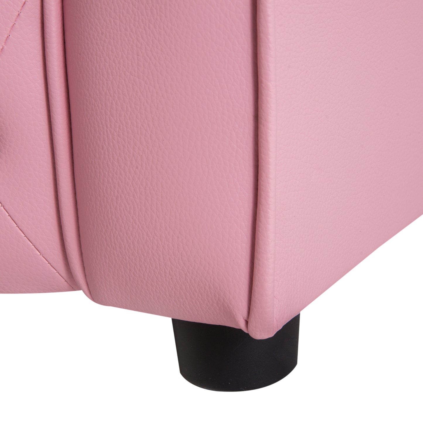 HOMCOM Kindersessel Kindersofa, massiven Holzfüßen Sessel aus Schaumstoff Kinderstuhl für Kinderzimmer, Spielzimmer, 59 x 41,5 x 49 cm, für Kinder 1,5-3 Jahre Rosa