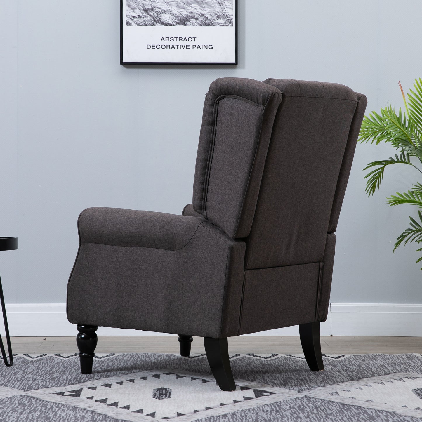 HOMCOM Ohrensessel Sessel mit Tufting, hoher Rückenlehne, Gepolstert Loungesessel mit abgerundeten Armlehnen, Holzbeine, für Schlafzimmer, Wohnzimmer, bis 160 kg, Braun