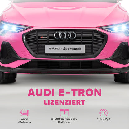 HOMCOM Elektro Kinderauto 12V Elektrofahrzeug Audi E-tron Elektroauto mit Fernbedienung, Sicherheitsgurt, für 3-5 Jahre