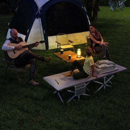 Outsunny Feldbett, Campingbett, klappbar, weich, bis 200 kg, rostfreies Metallgestell, 200x65x42cm, Grau