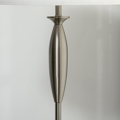 HOMCOM 3-teiliges Leuchten-Set. 1 Stehleuchte, 2 Tischleuchten, Leinenoptik; 38 cm x 38 cm x 158 cm, Silber + Weiß