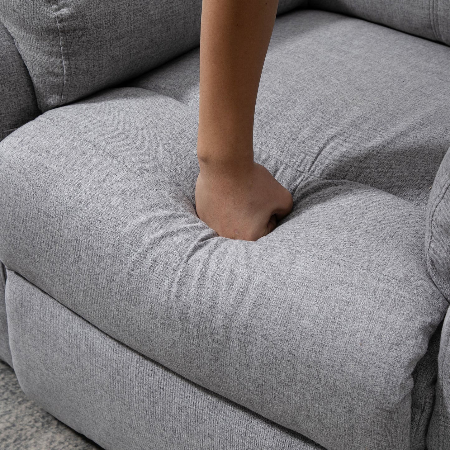 HOMCOM Relaxsessel mit Aufstehhilfe, elektrisch, Liegefunktion, Fernbedienung, Taschenfederkern, bis 120 kg, Grau