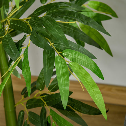 HOMCOM Künstlicher Bambus groß 160 cm Kunstpflanze, Kunstbambus, Plastik Künstliche Pflanzen im Topf, Fake Plant wie echt für Wohnzimmer Schlafzimmer Büro Garten Moderne Dekoration Geschenk