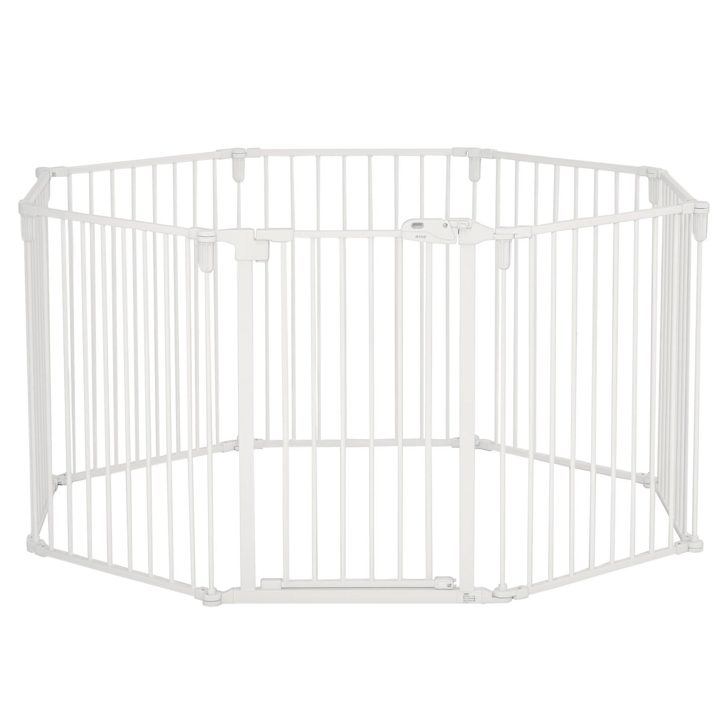 PawHut Welpenauslauf Freigehege für Hund Schutzgitter mit Tür Kaminschutzgitter flexible klappbar 8 Paneele je 60 x 76 cm Weiß