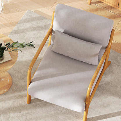 HOMCOM Eleganter Lounge-Sessel mit Holzrahmen und Schaumstoff-Polsterung, Samtoptik, für Wohnzimmer, Schlafzimmer, Grau