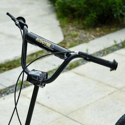 HOMCOM Kinderroller ab 5 Jahre Scooter Kinderscooter Tretroller Cityroller Kinder Roller Kickboard mit Luftreifen 12 Zoll Gummi Aluminium Schwarz 120 x 58 x 85-95 cm