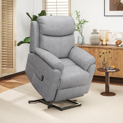 HOMCOM Elektrischer Aufstehsessel, Sessel mit Aufstehhilfe, Relaxsessel mit Schlaffunktion, Leinenoptik, 83 x 89 x 102 سم, غراو