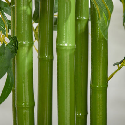 HOMCOM Künstlicher Bambus groß 160 cm Kunstpflanze, Kunstbambus, Plastik Künstliche Pflanzen im Topf, Fake Plant wie echt für Wohnzimmer Schlafzimmer Büro Garten Moderne Dekoration Geschenk