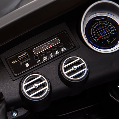 HOMCOM Kinder Elektroauto 12V Kinderauto mit 2,4 G Fernbedienung, 2 Motor, Kinderfahrzeug mit Hupe, Musik, Sicherheitsgurt, Elektrofahrzeug für 37-60 Monate Kinder, Schwarz