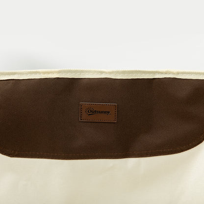 Outsunny Campingstuhl, faltbar, Stahlrahmen, Stoffsitz, Tragetasche, Weiß