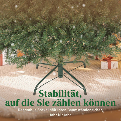 HOMCOM Künstlicher Weihnachtsbaum, 150 cm, klappbare Äste, Metallständer, vielseitig, Grün