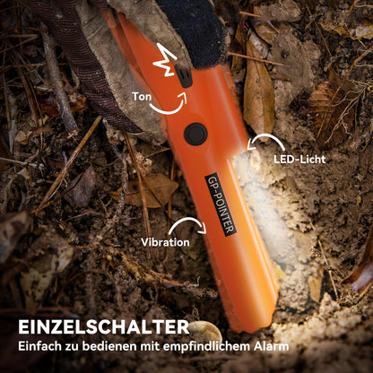 Outsunny Metalldetektor für Erwachsene, Tragbar Ortungsgerät mit LED Indicator, Wasserdicht Schnurlos Metallsuchgerät Orange