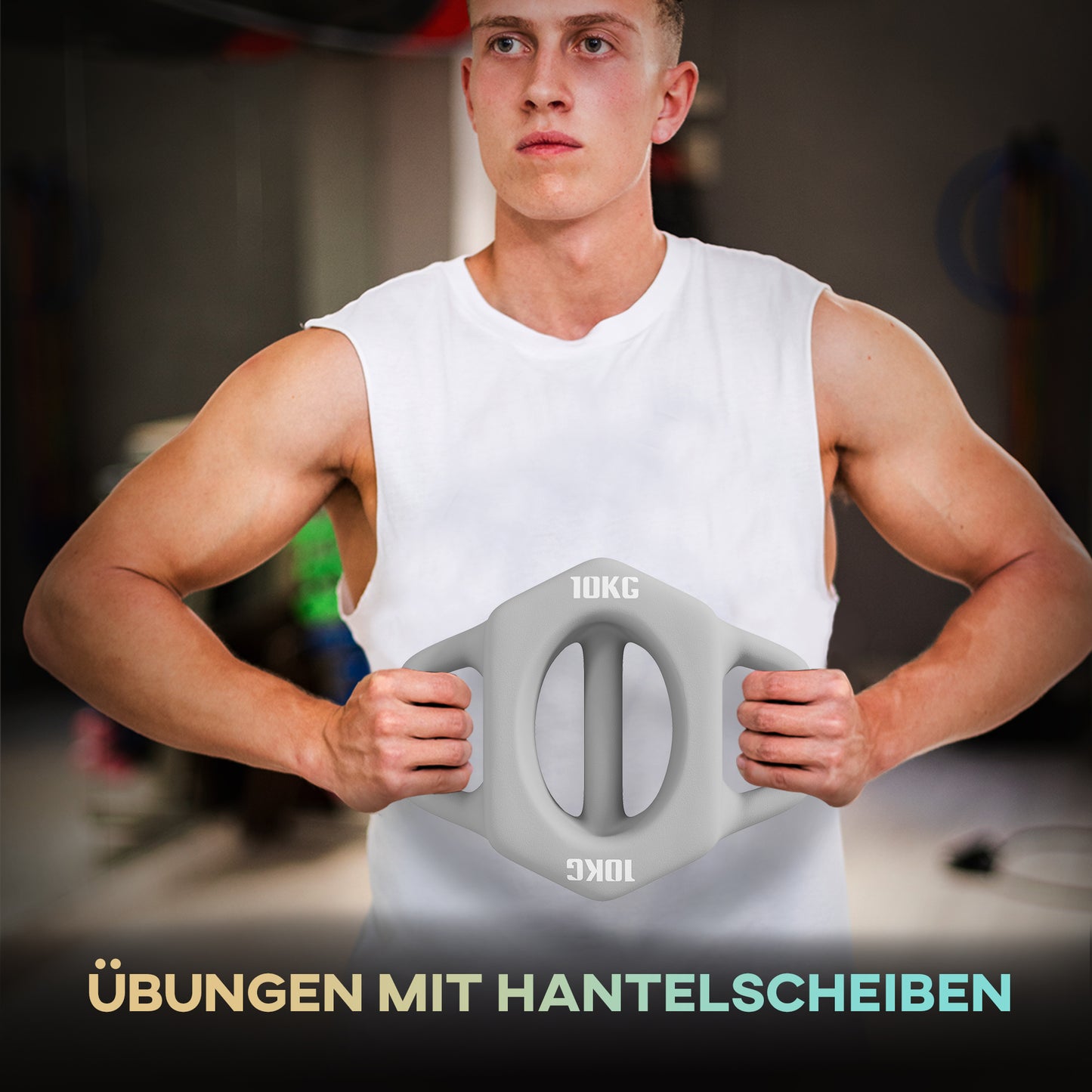 SPORTNOW 3-in-1 Multifunktionshantel, 10 kg, rutschfest, geruchsarm, Kunststoffmantel, Eisenkern, grau