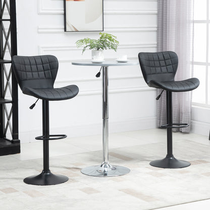 HOMCOM 2-er-Set Barhocker Retrodesign 47 cm x 51,5 cm x 89-109 cm Schwarz