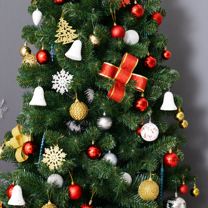 HOMCOM Weihnachtsbaum Kunsttanne künstlicher Christbaum, inkl. Standfuß, LED´s, 2,1 m, 1 Weihnachtsstern, Grün