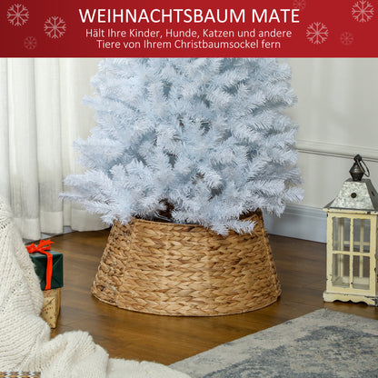 HOMCOM Ständerverkleidung für Weihnachtsbaum, rustikal, Flechtmuster, Wasserhyazinthe, Metallverstärkung