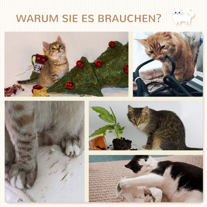 PawHut Katzentreppe، طقم مكون من 4 قطع، 3 قطع Sprossenleiter، 2 Plattformen، Hängematte، Plüschbezug، بيج