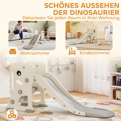 AIYAPLAY 3-in-1-Kinderrutsche mit Klettergerüst, Basketballkorb Ball, faltbare Indoor-Kleinkindrutsche für Kinder 2–5 Jahren