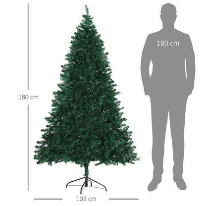 HOMCOM Weihnachtsbaum Christbaum Kunsttanne, 1,2 m, inkl. Ständer, Ø85 cm x 120 cm, Grün