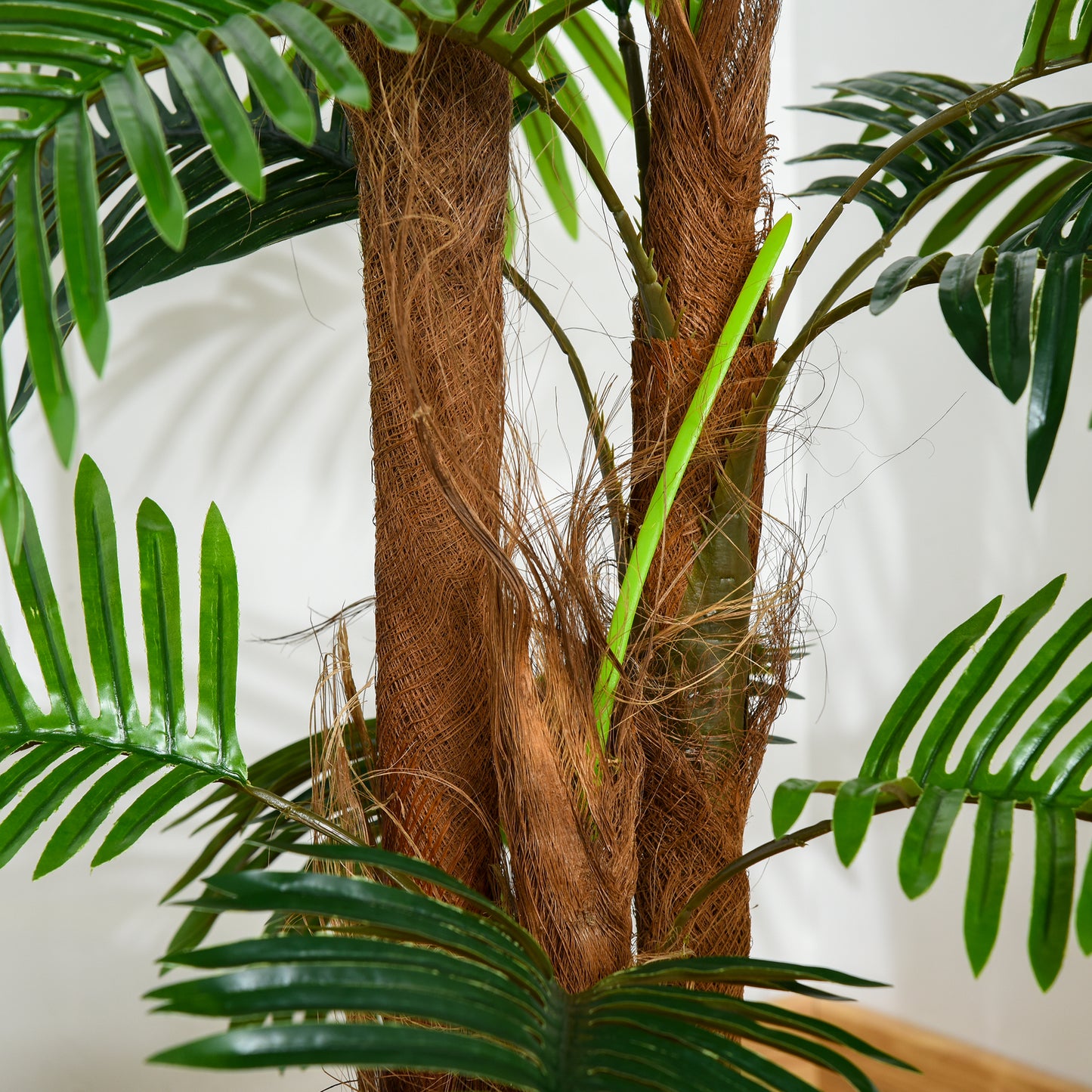 Outsunny künstliche Pflanzen 120 cm künstlicher Palmen Palme Kunstpflanze Kunstbaum Kunstpflanzen im Topf Zimmerpflanze Dekopflanze Büropflanze Kunststofftopf für drinnen und draußen