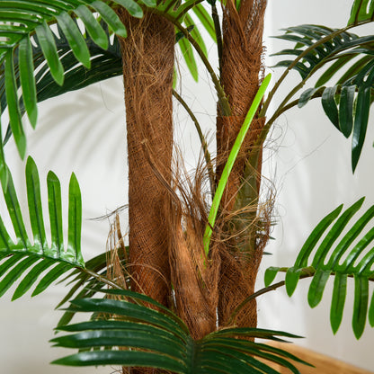 Outsunny künstliche Pflanzen 120 cm künstlicher Palmen Palme Kunstpflanze Kunstbaum Kunstpflanzen im Topf Zimmerpflanze Dekopflanze Büropflanze Kunststofftopf für drinnen und draußen