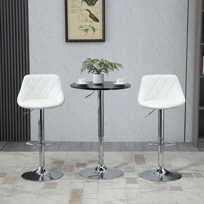 HOMCOM Bartisch modern rund Esstisch 360° Drehtisch höhenverstellbarer Bistrotisch Stehtisch Küchentisch Stahl Schwarz Ø61 x 70-90 cm