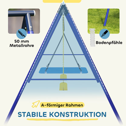 AIYAPLAY Schaukelset für 3 Kinder, 120 kg Belastbarkeit, Outdoor-Schaukeln, Bunt