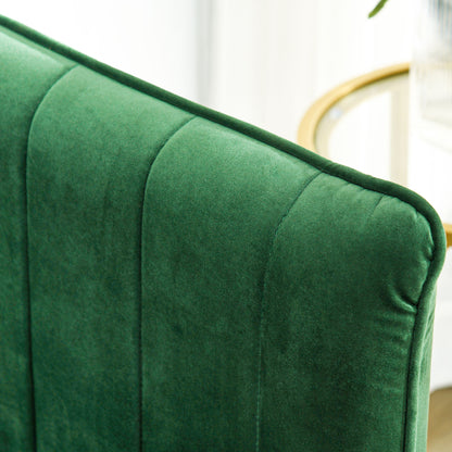 HOMCOM Sofa 3-Sitzer-Sofa Couch, inkl. 2 Kissen, Samtoptik, Retro-Design, abnehmbarer Bezug, 195 cm x 88 cm x 76 cm Grün