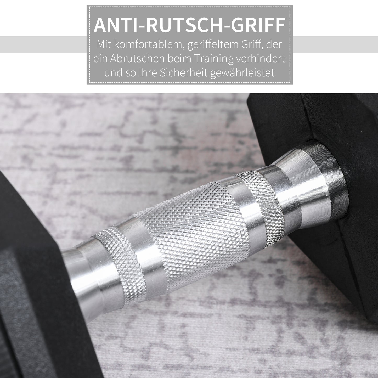 HOMCOM Kurzhantel، 17,5 كجم Hantel، Hantel، Gewicht، Anti-Rutsch-Griff، Schwarz + Silber