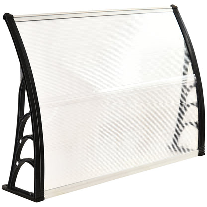 Outsunny Vordach Haustürvordach 75 x 100 cm Pultvordach Überdachung Polycarbonat Weiß