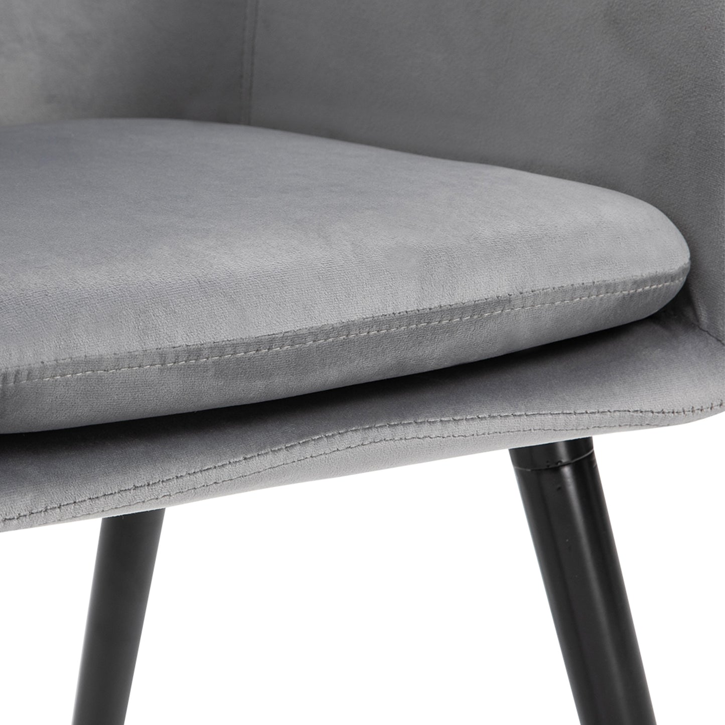 HOMCOM Esszimmerstühle in ansprechendem Design, Metallstruktur, Holzbeine, Grau, 120 kg belastbar