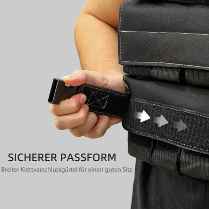 SPORTNOW 15 kg Anpassbare Gewichtsweste mit verstellbaren Gurten und reflektierenden Streifen, für Männer und Frauen