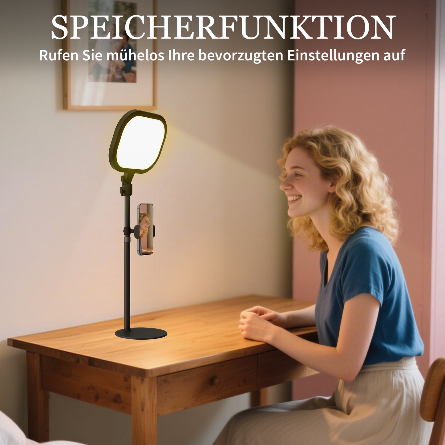 HOMCOM LED-Nachttischlampe, 10 Dimmstufen, 5 Farben, Speicherfunktion, Metall, Schwarz