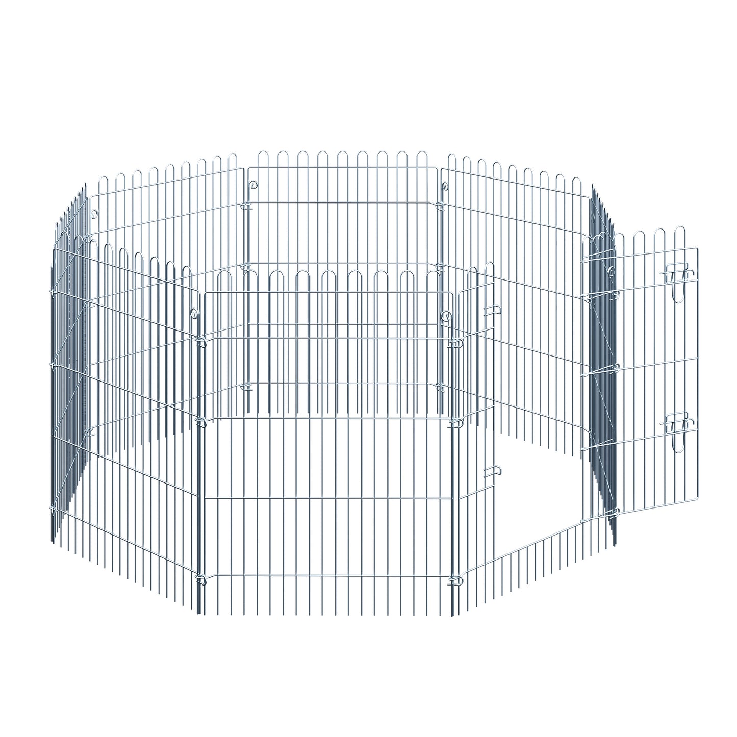 PawHut Freilaufgehege Welpenauslauf Welpenzaun Laufstall Welpengitter für Tiere 8-teilig B63 x H91 cm