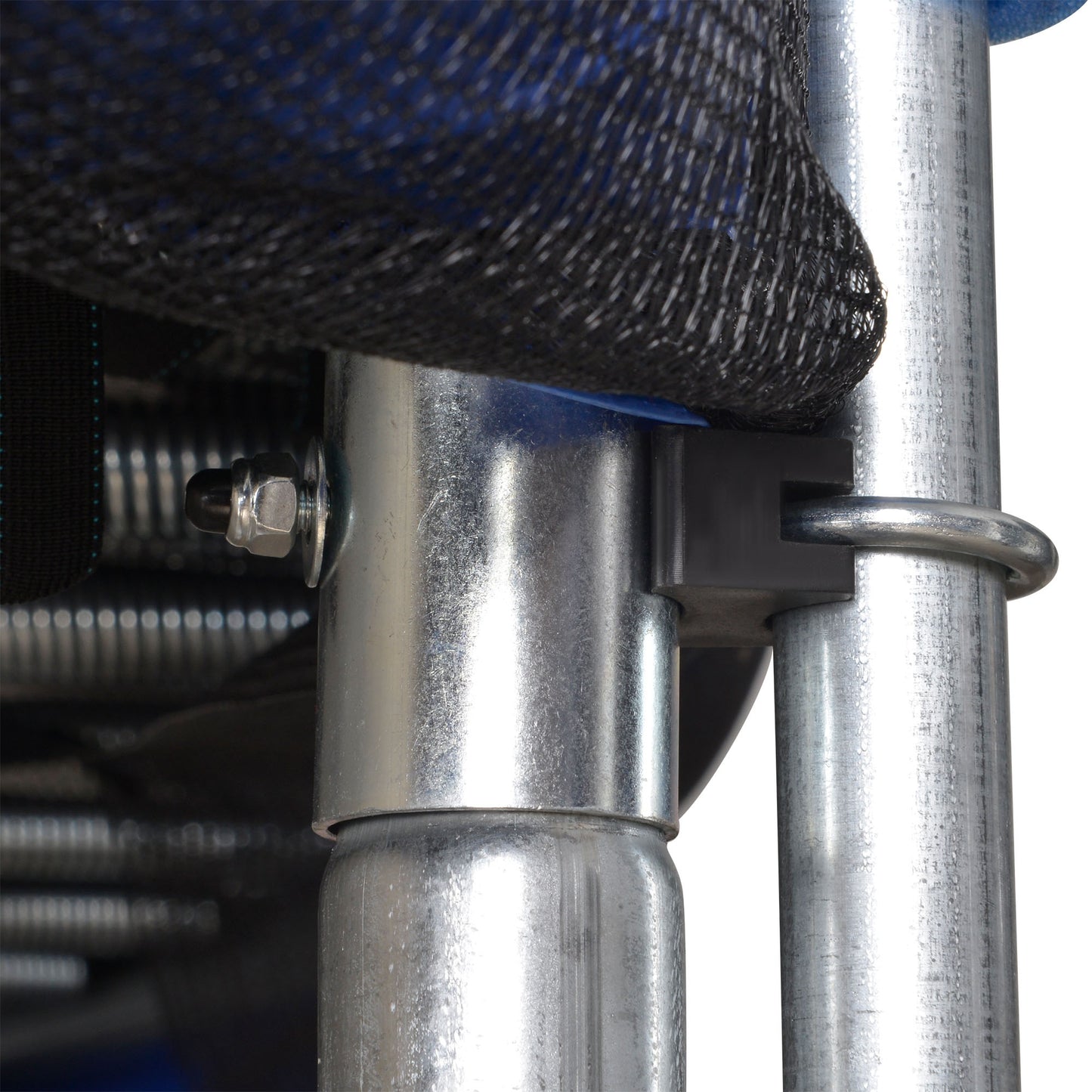 HOMCOM Trampolin mit Sicherheitsnetz Gartentrampolin für Innen- und Außenbereich Fitnesstrampolin für Jugendliche und Erwachsene Stahl Blau+Schwarz bis 113,6 kg Ø305 x 248H cm