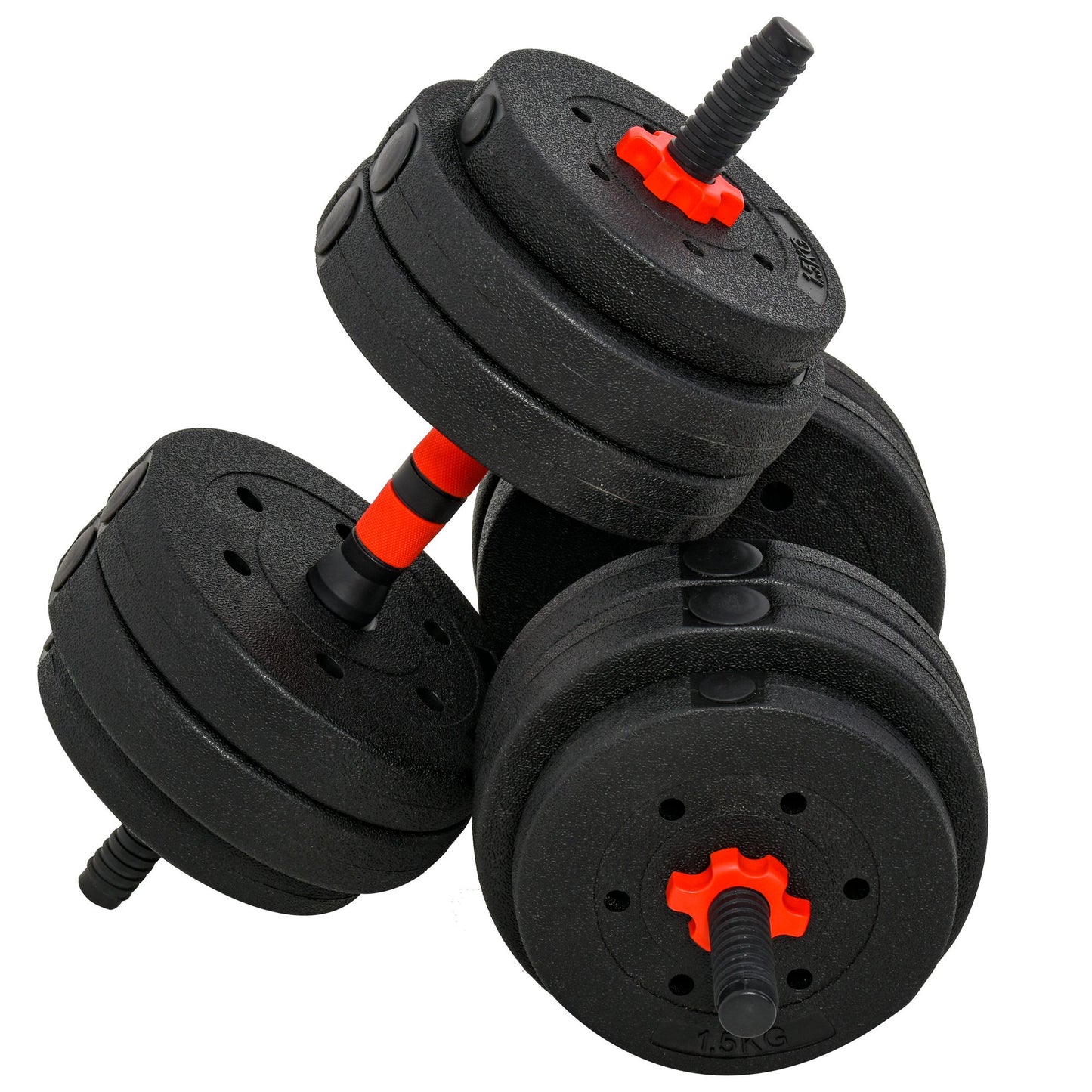 HOMCOM 2 in 1 Hanteln Set 25 kg verstellbare Kurzhantel & Langhantel professionell Dumbbell Krafttraining und Gewichtheben für Zuhause Fitness