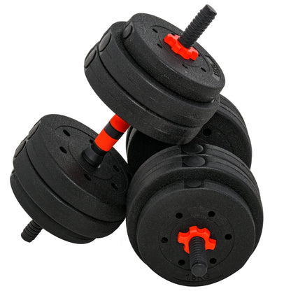 HOMCOM 2 in 1 Hanteln Set 25 kg verstellbare Kurzhantel & Langhantel professionell Dumbbell Krafttraining und Gewichtheben für Zuhause Fitness