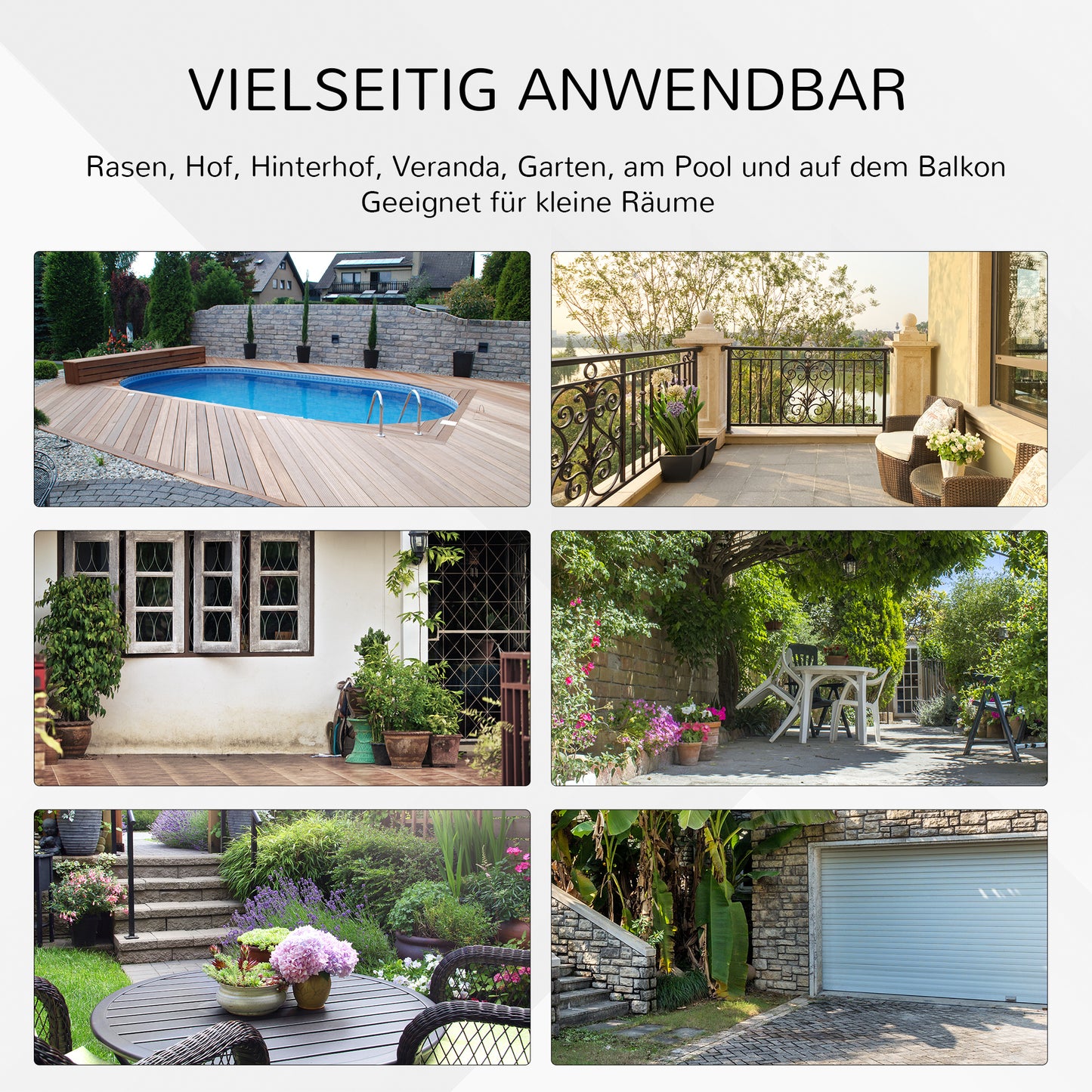 Outsunny Gartentisch, klappbar, Hartglastischplatte, Stahlrahmen, Rattan-Dekor, braun, 68 x 68 x 73 cm