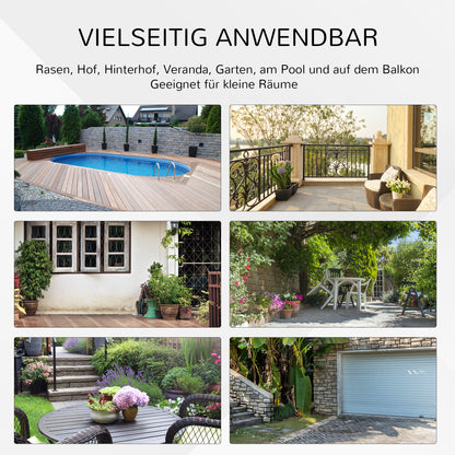 Outsunny Gartentisch, klappbar, Hartglastischplatte, Stahlrahmen, Rattan-Dekor, braun, 68 x 68 x 73 cm