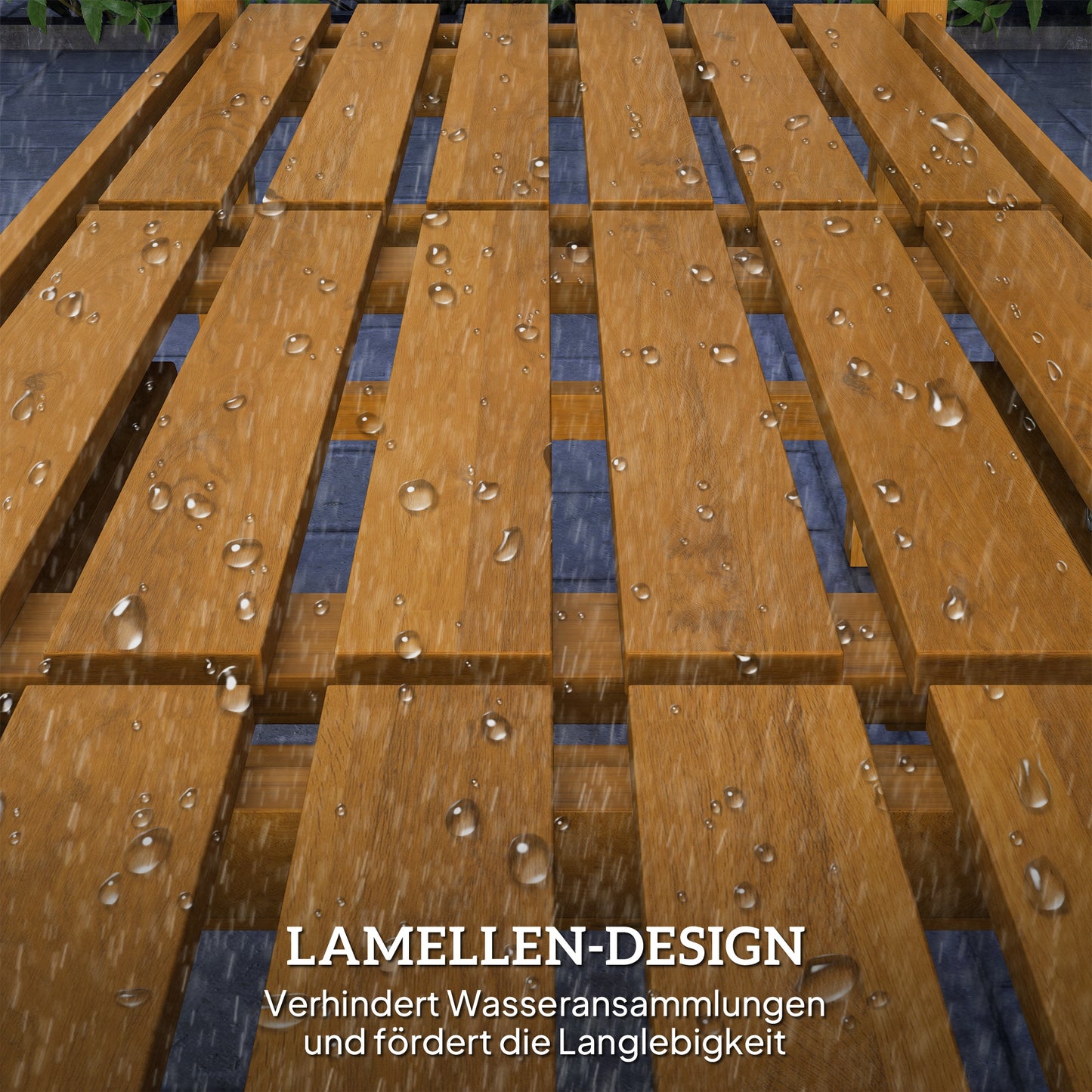 Outsunny 2-Sitzer Gartenbank Holz، wetterfest Sitzbank mit Rücken- &amp; Armlehnen 320 كجم belast 149x56,5x89 سم، خشب الساج