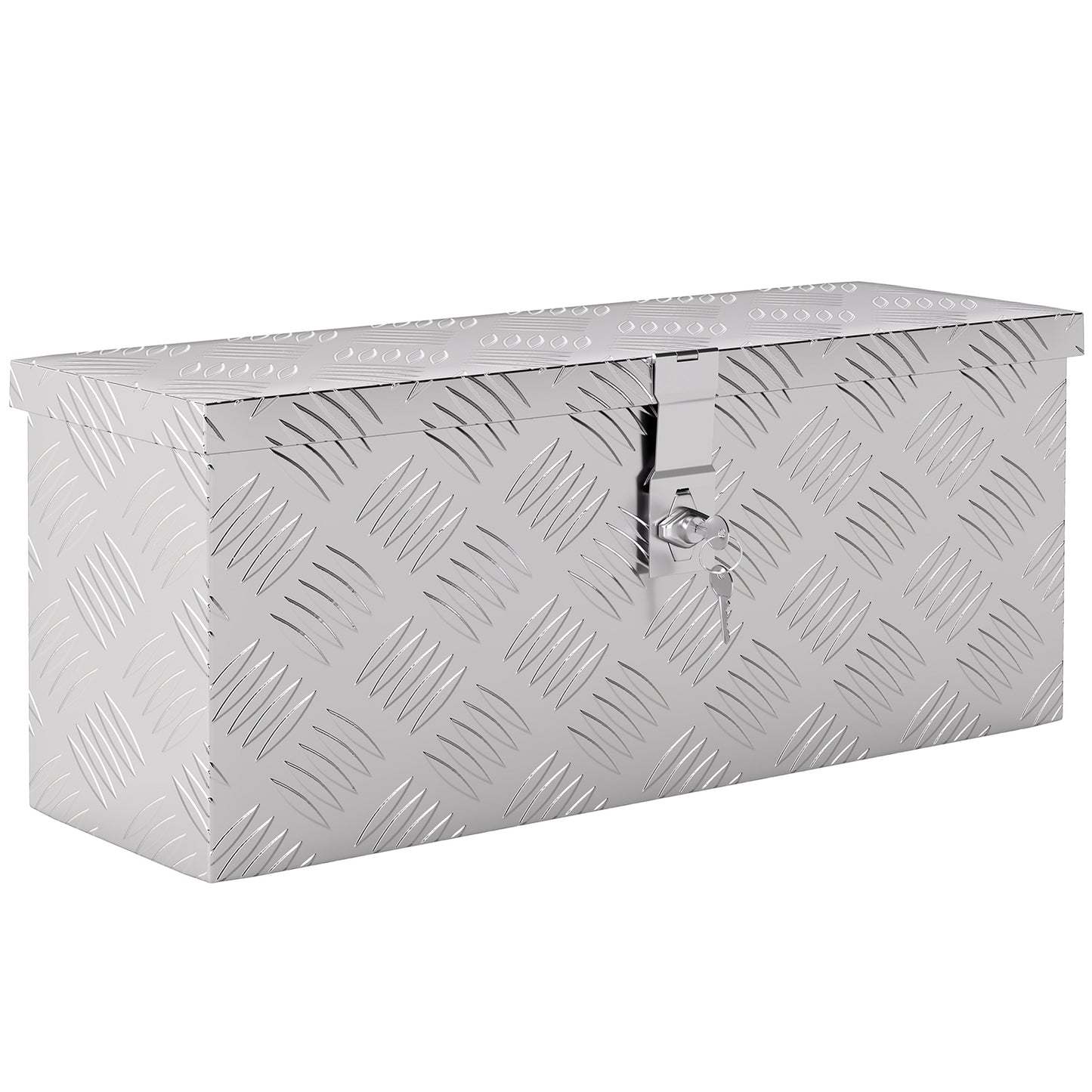 HOMCOM Gerätekasten Aufbewahrungskiste aus Aluminium mit Schloss und Schlüsseln 50 x 15,5 x 20,5 cm